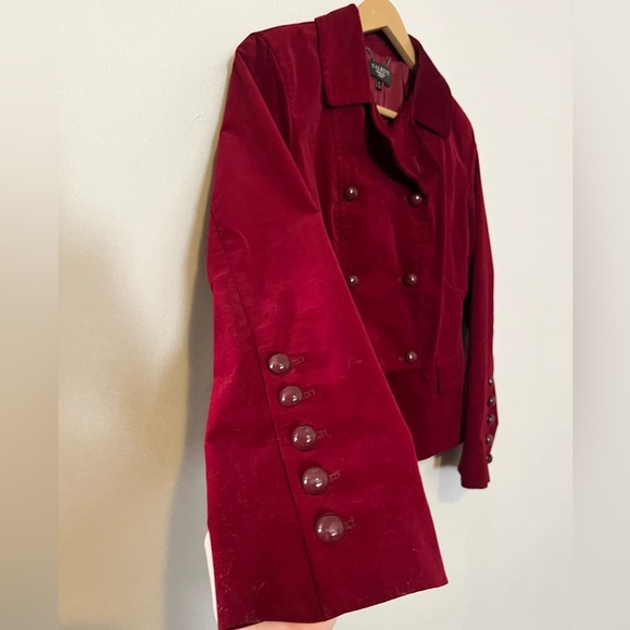 Talbots Maroon Velour Button Blazer Jacket Coat - Women’s 8 Petite - Picture 6 of 10